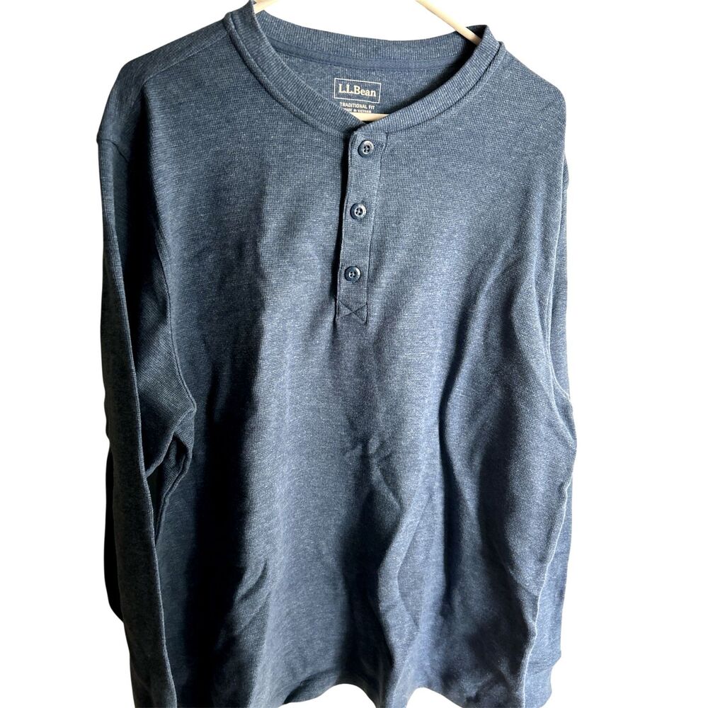 LL Bean  shirt men's size XL blue 100%‎ cotton blend long sleeve